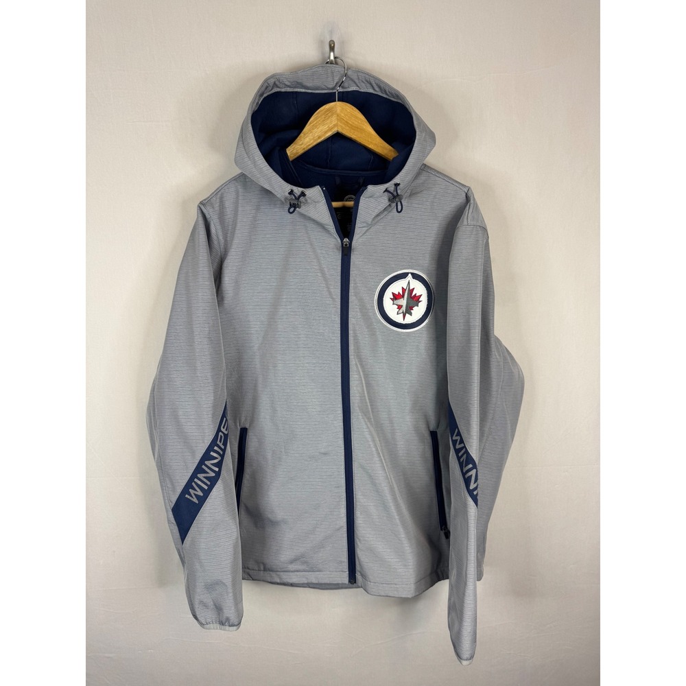 NHL Winnipeg Jets G-III Sports Carl Banks Gray Hooded Softshell Jacket Mens L